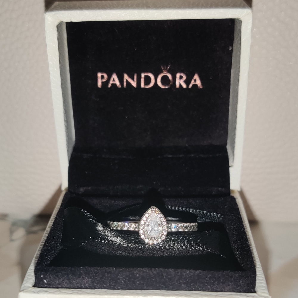 Pandora Radiant Teardrop Halo Ring, Cubic Zirconia